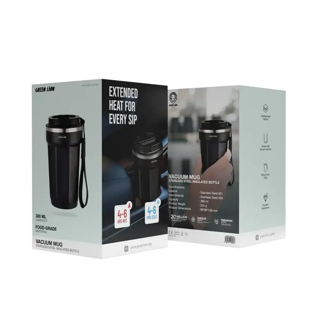 Green Lion Vacuum Mug 380mL - Image 2
