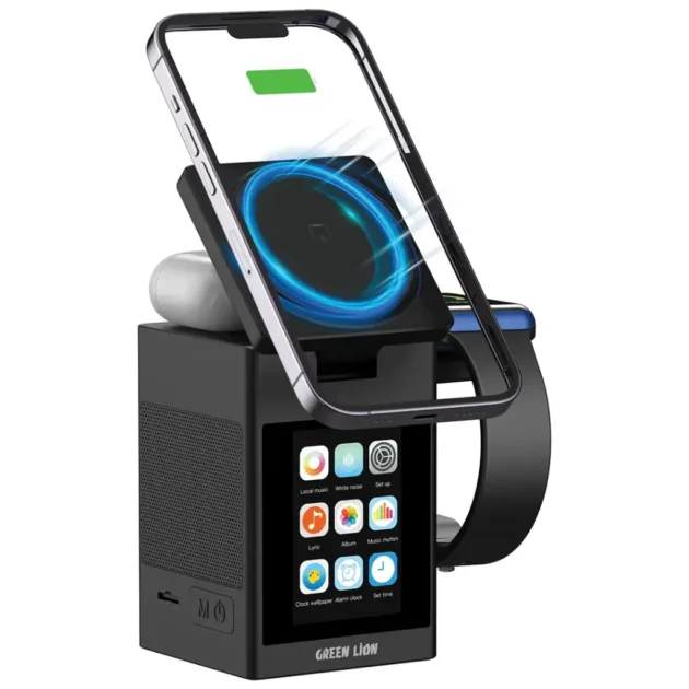 Green Lion Smart Station Pro LCD Display Wireless Charger with Speaker