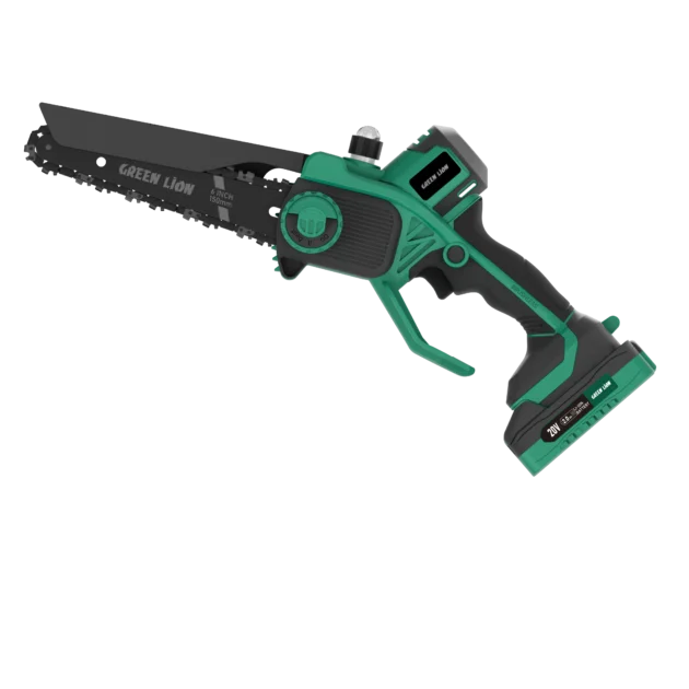 Green Lion GES-6 Cordless Electric Chainsaw 6'' Bar 20V 2.0Ah Battery