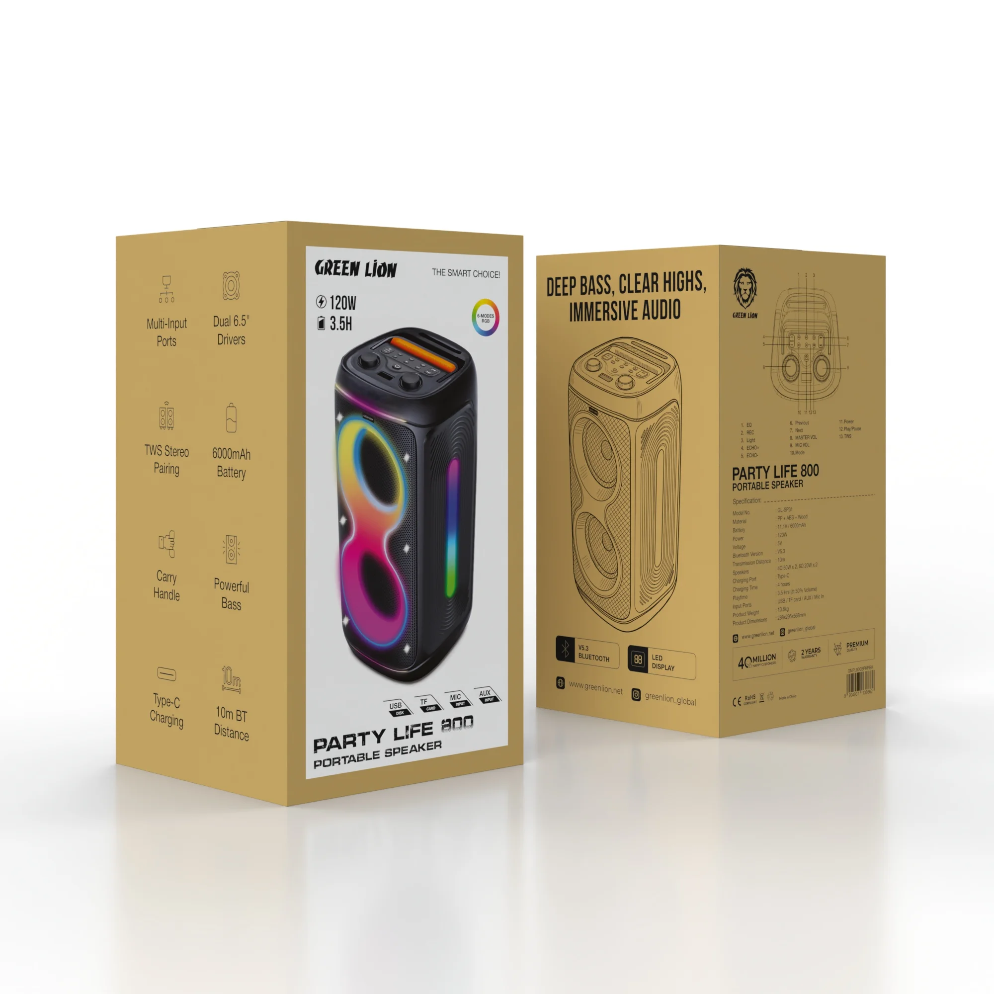 Green Lion Party Life 800 Speaker - Image 3