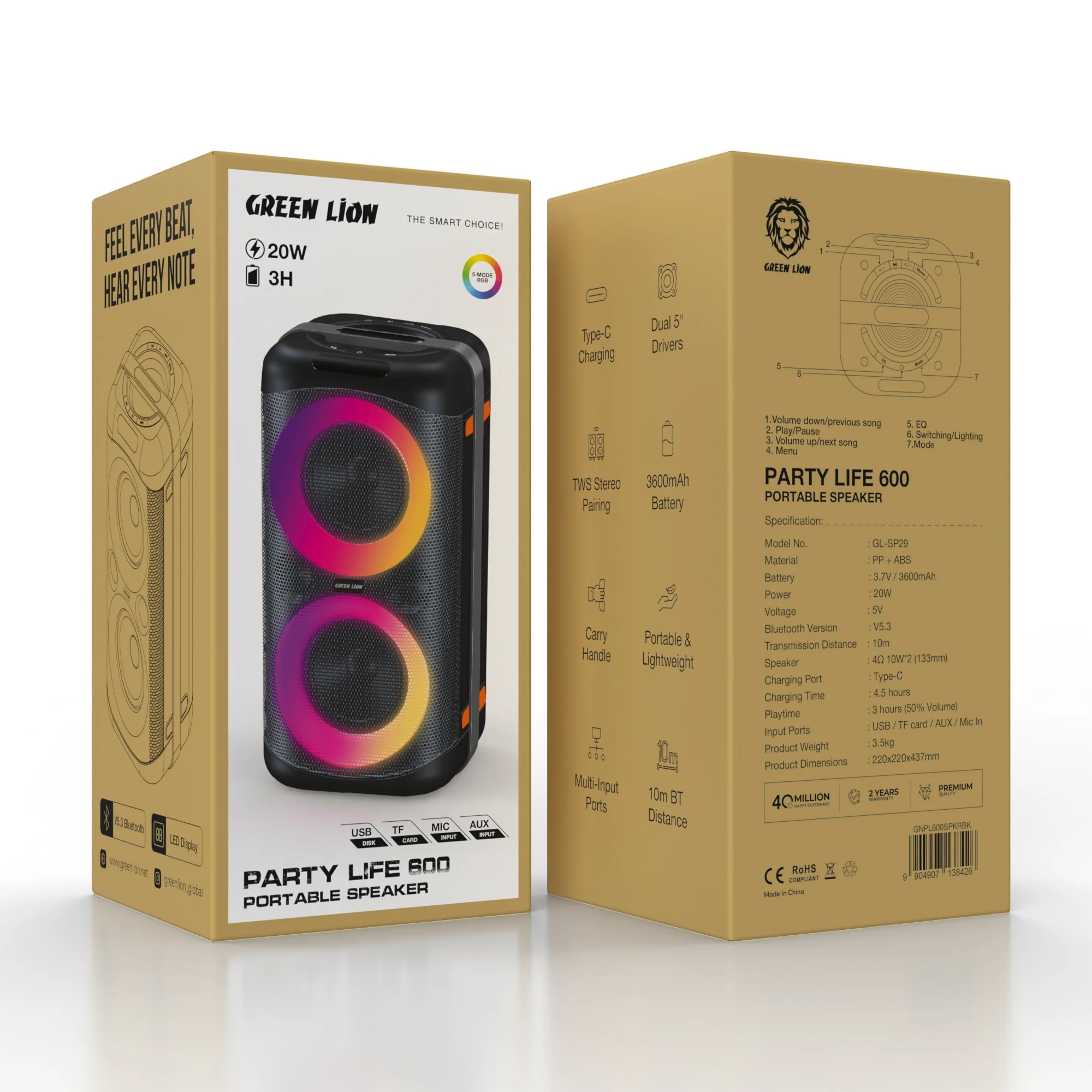Green Lion Party Life 600 Speaker - Image 4