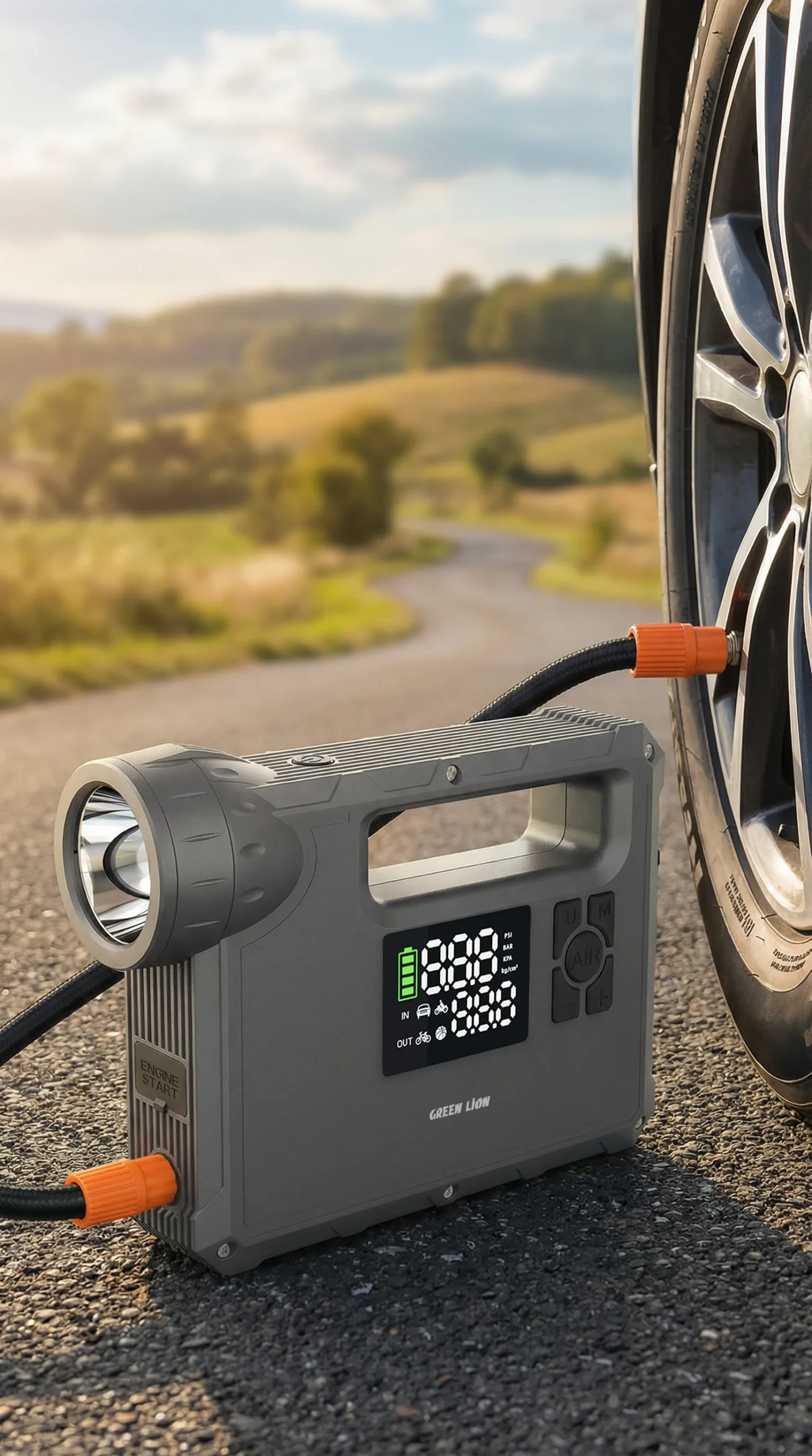 Green Lion JX-84 12V Jump Starter - 4L Gasoline, 3L Diesel Engines, 16000mAh - Image 5