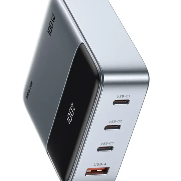 Green Lion 100W GaNPremium UK Plug Adapter
