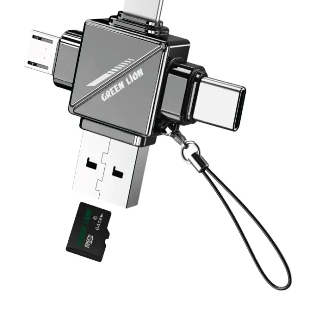 Green Lion 4 in1 TF Card Reader - Micro SD Cards