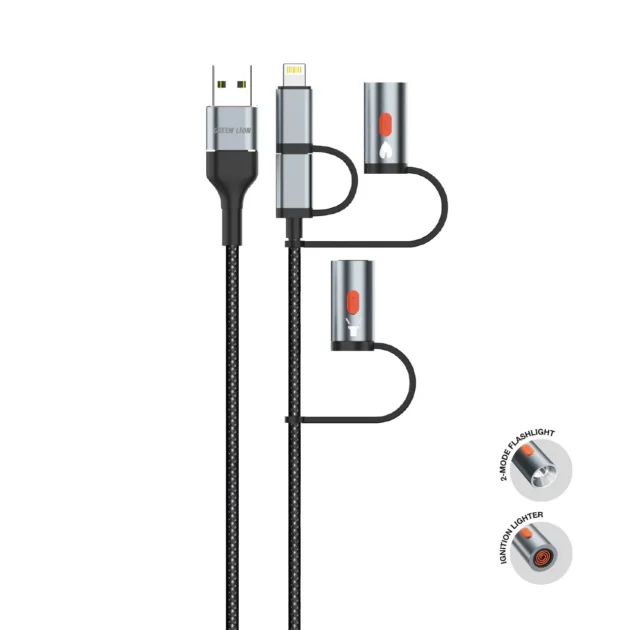 Green Lion 6 in1 Cable Charging, Led Light, Ignition PD 60W