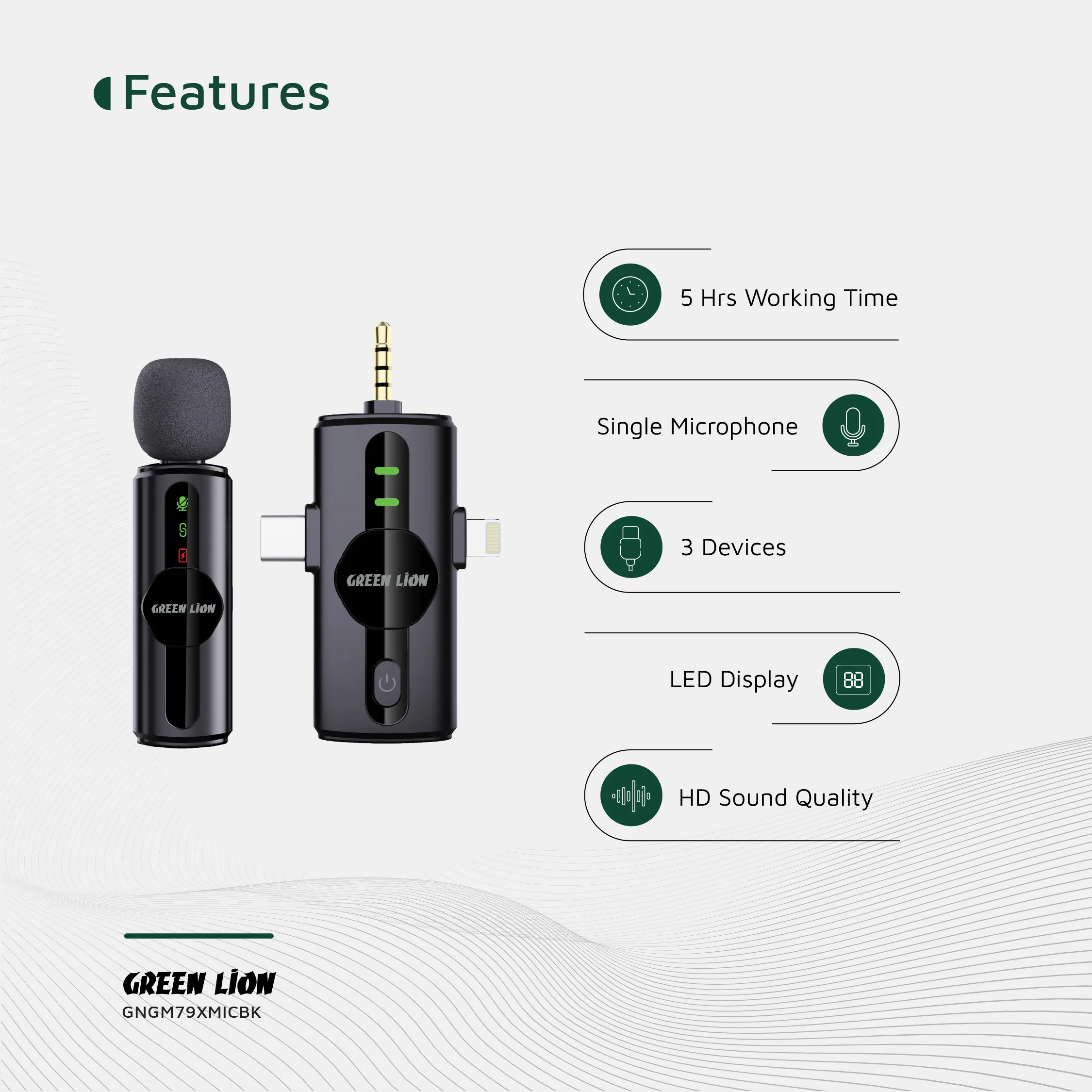 Green Lion GM-79X Microphone 3 In1 - Image 3