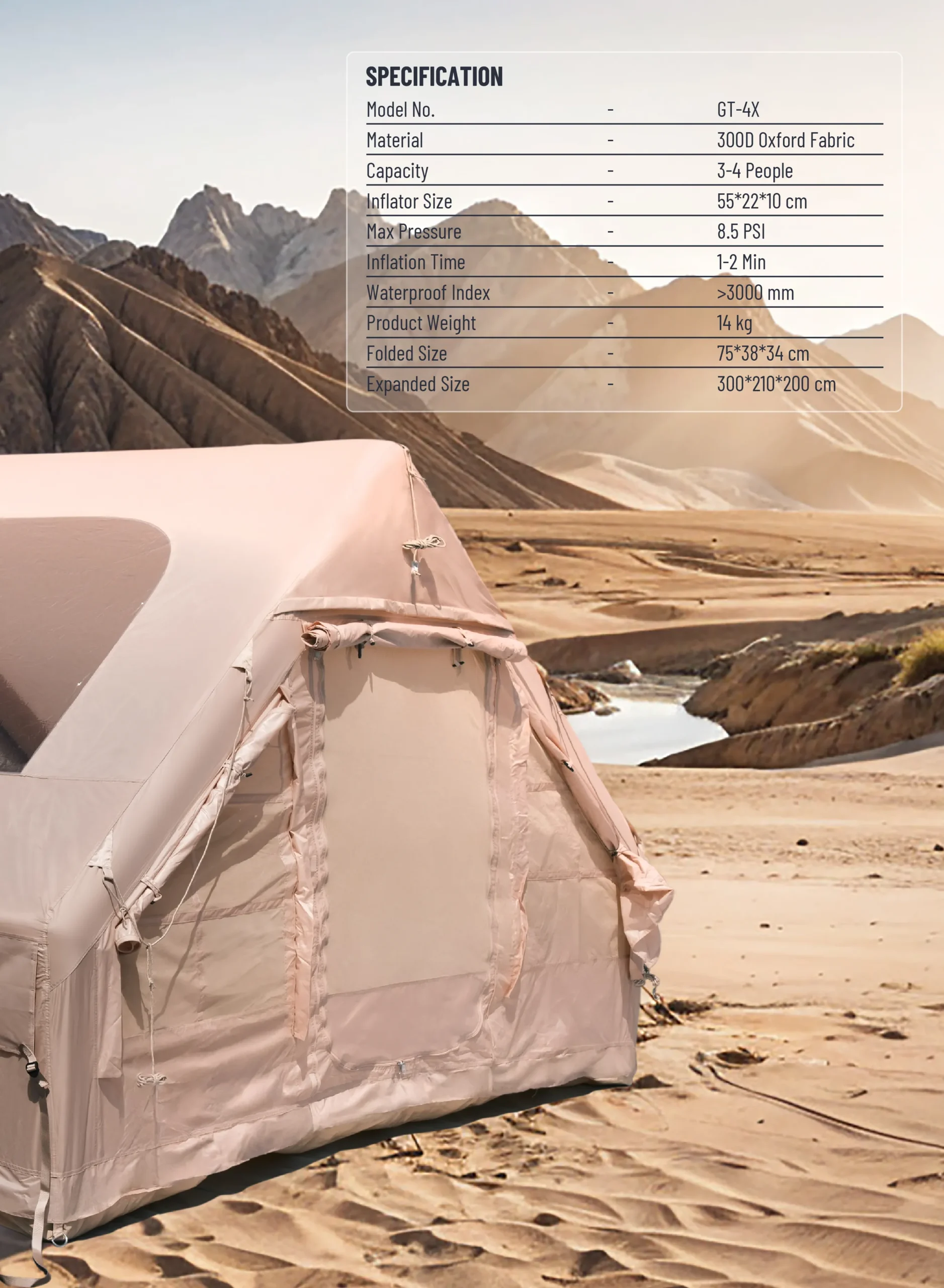 Green Lion GT-4X Inflatable Camping Tent - Image 4