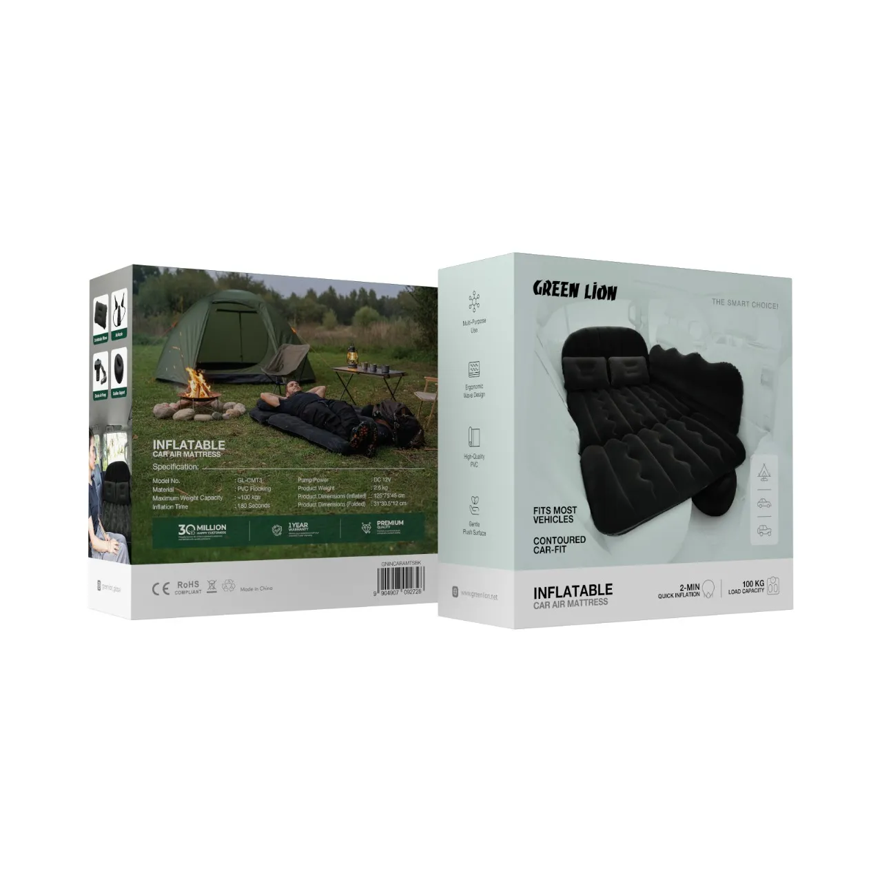 Green Lion Inflatable Car Air Mattress - Image 2