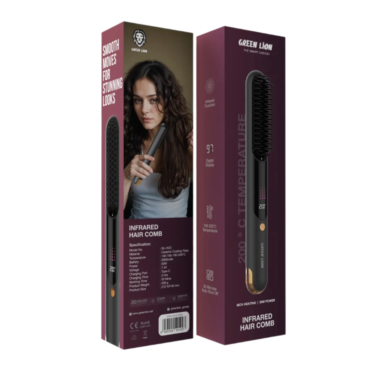 Green Lion Infrared Hair Comb - Image 3