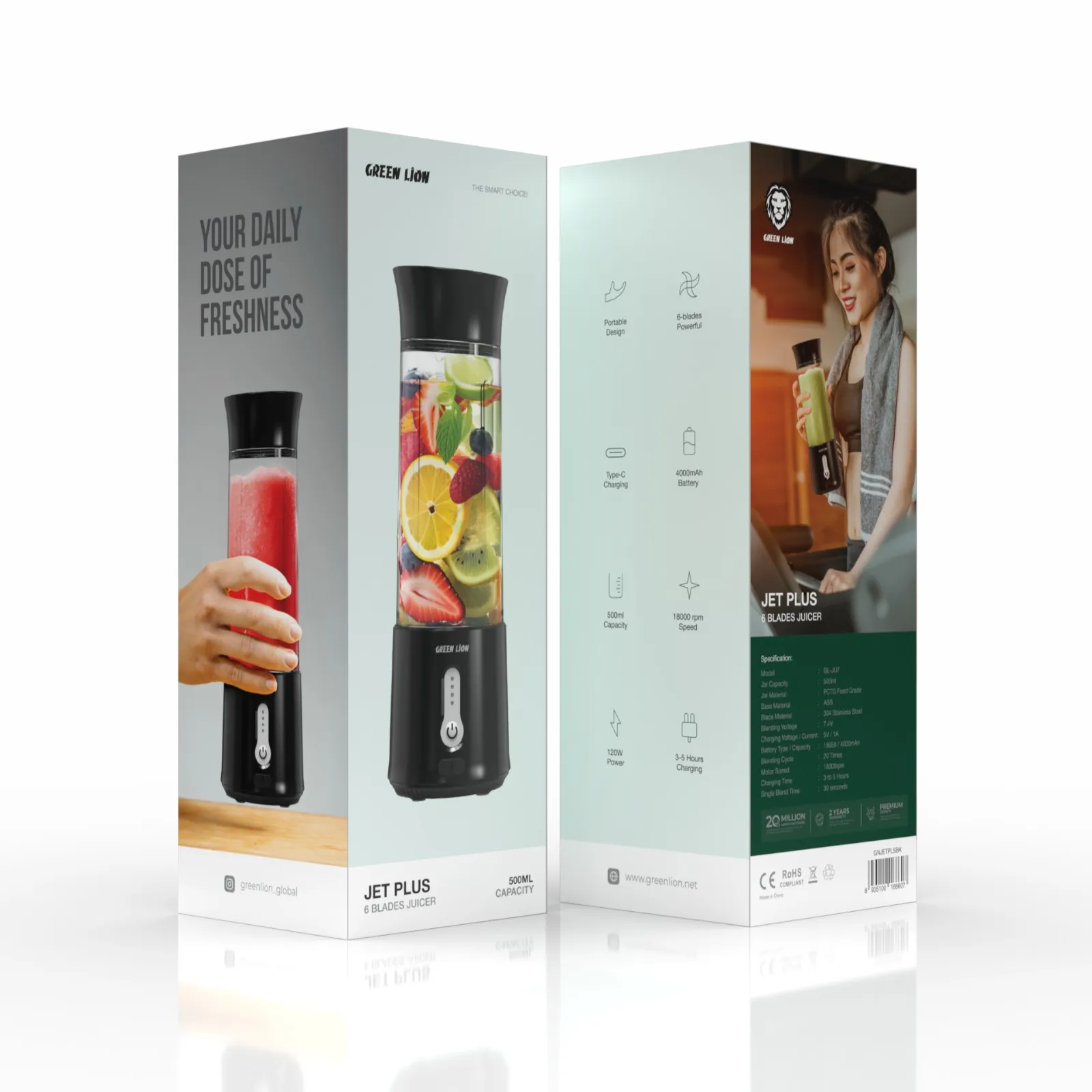 Green Lion 120W JET PLUS 6 Bladed Juicer