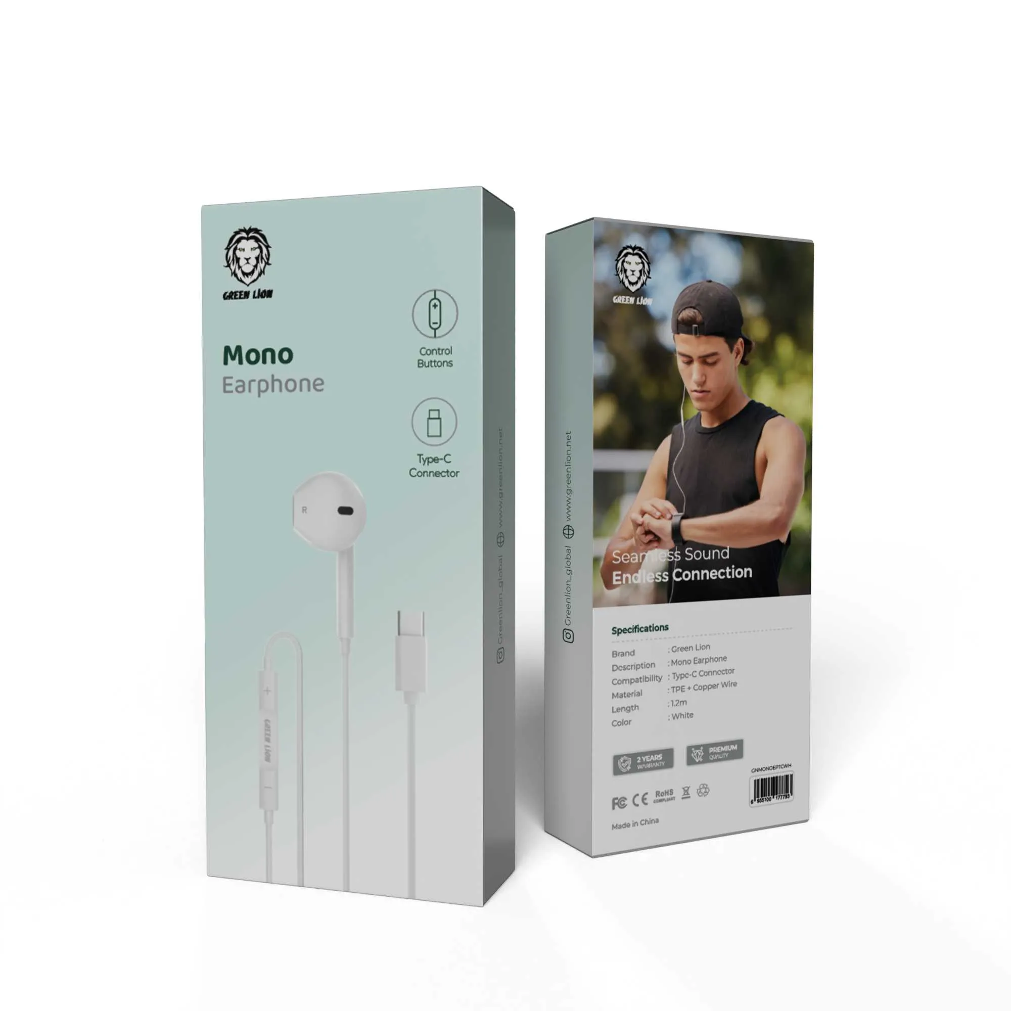 Green Lion Mono Earphone With Type-C Connector - Image 2