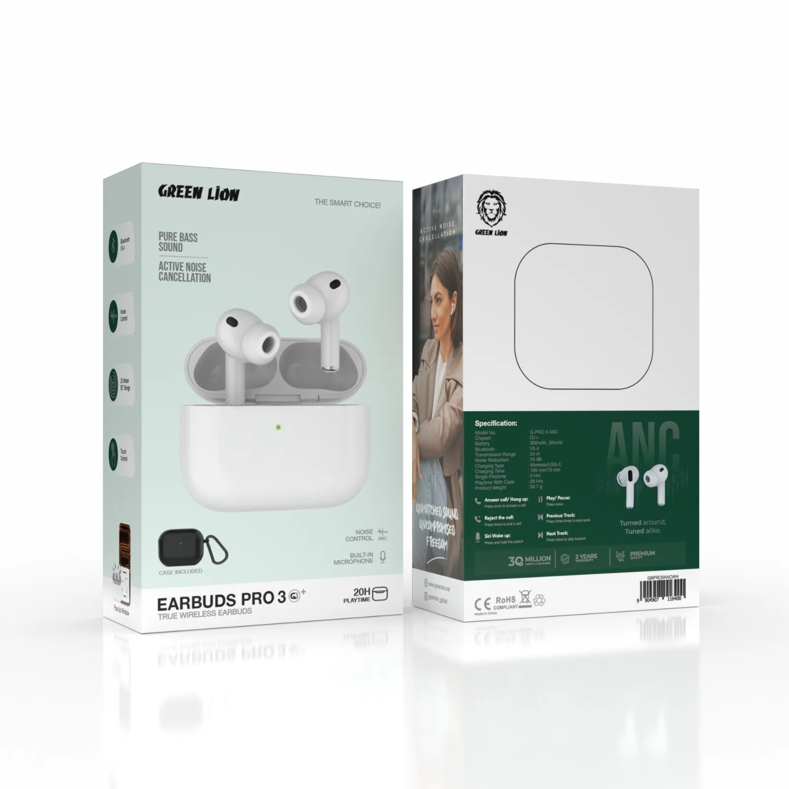 Green Lion Earbuds Pro 3 True Wireless Earbuds with ANC - Image 2