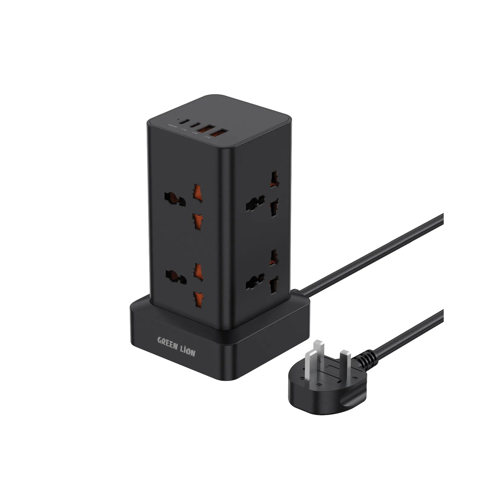 Green Lion Power Tower Multi-Port Power Strip 2500W 2M Cable
