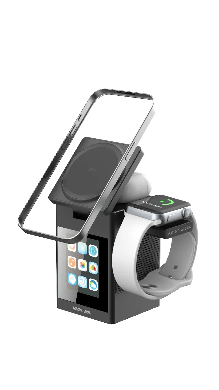 Green Lion Smart Station Pro LCD Display Wireless Charger with Speaker