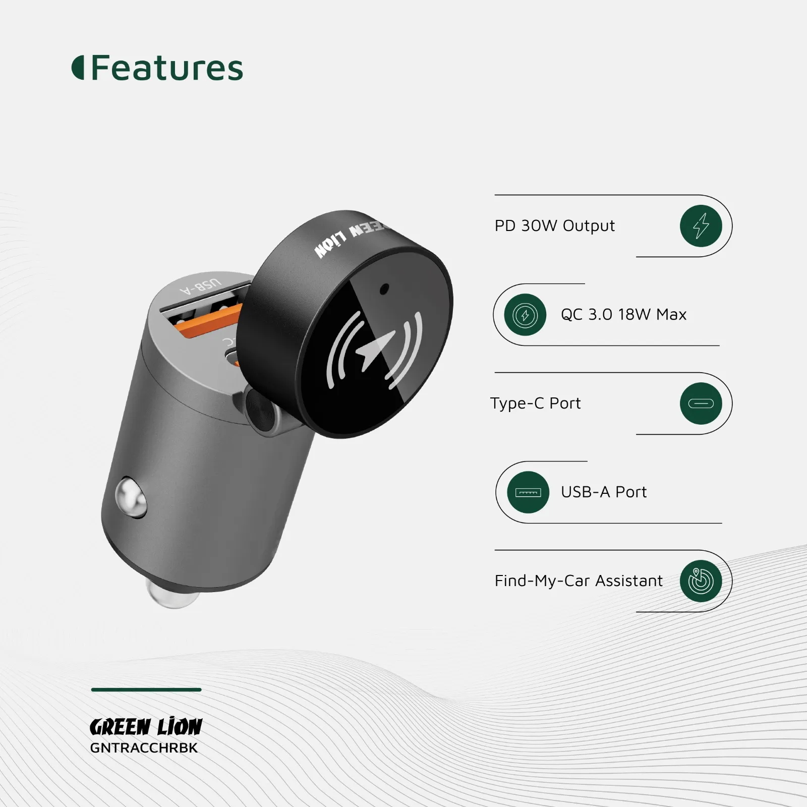 Green Lion Tracker Dual Port Car Charger - Image 5