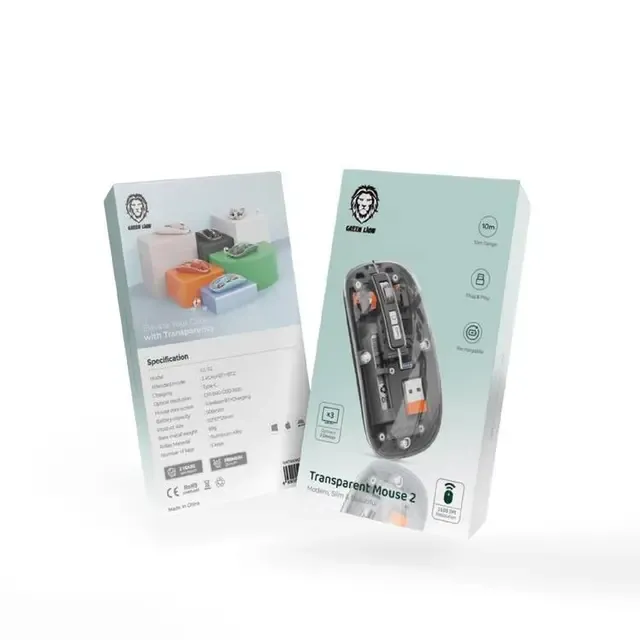 Green Lion Transparent Mouse 2 Modern, Slim & Beautiful