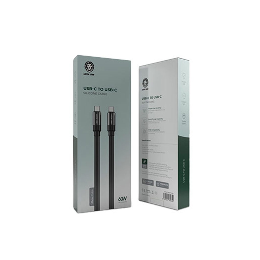 Green Lion 60W Silicone Cable USB-C To USB-C 1M - Image 2