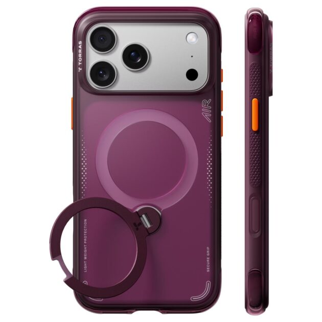 TORRAS Ostand Q3 Air protective case in Cosmic Purple, front and side product views